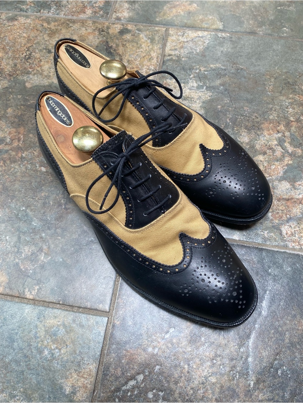 Alfred Sargent made in England black and tan spectators